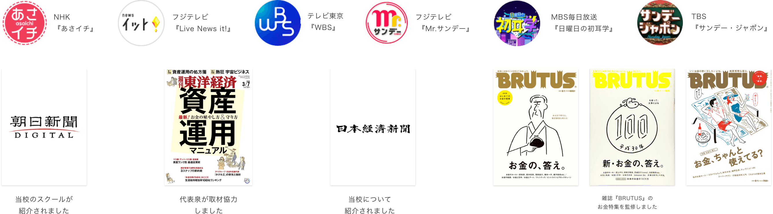NHK�w�����C�`�x�^�t�W�e���r�wLive News it!�x�^�e���r�����wWBS�x�^�t�W�e���r�wMr.�T���f�[�x�^MBS�������� �w���j���̏����w�x�^TBS�w�T���f�[�E�W���|���x�^�w�����V��DIGITAL�x���Z�̃X�N�[�����Љ��܂����^�w�T�����m�o�ρx��\�򂪎�ދ��͂��܂����^�w���{�o�ϐV���x���Z�ɂ��ďЉ��܂����^�G���wBRUTUS�x�̂������W���ďC���܂���